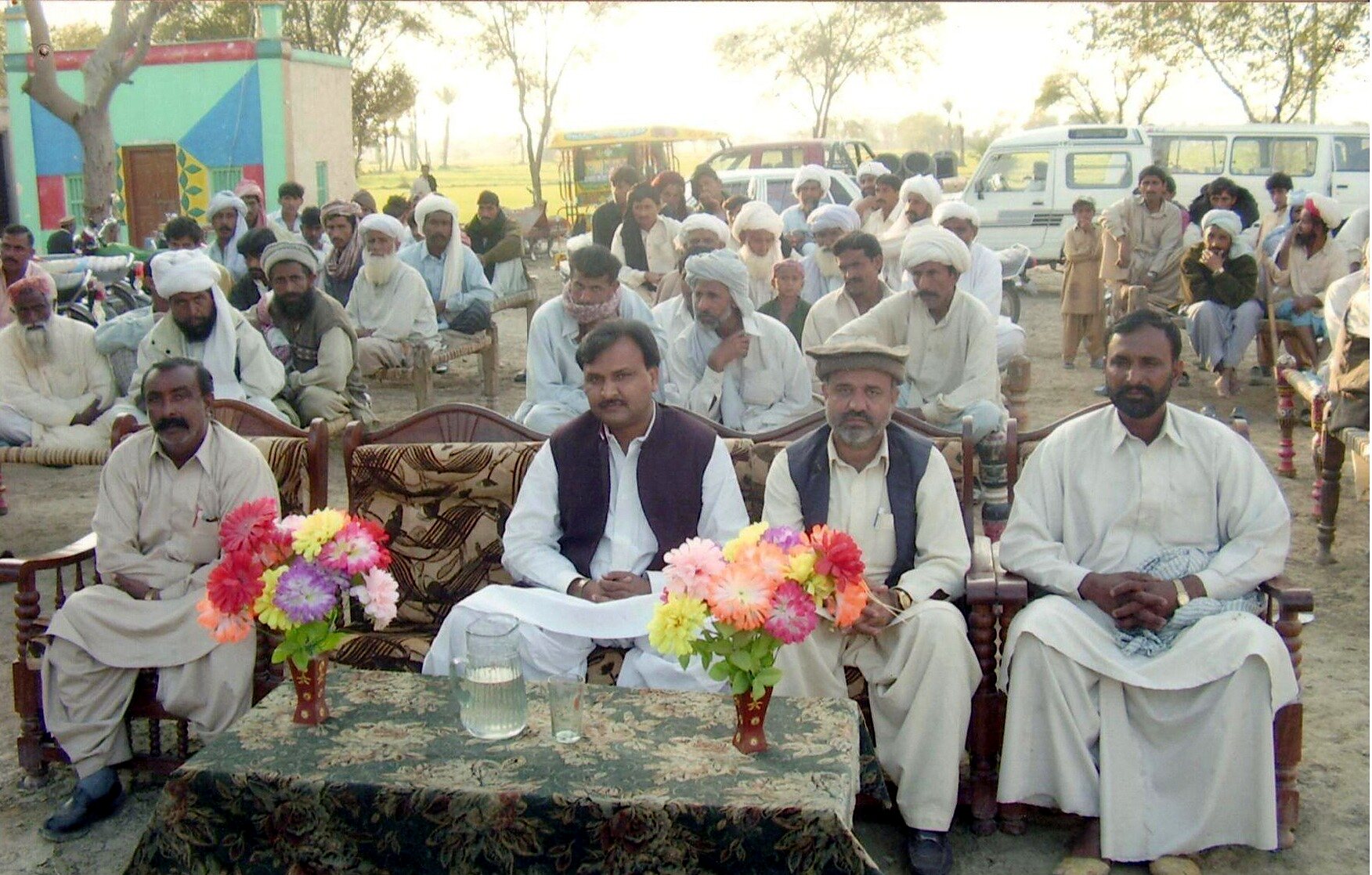 Community members attending an outdoor advocacy gathering