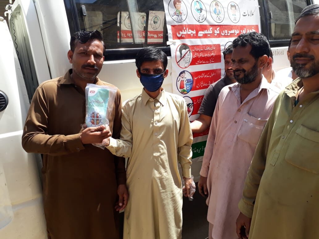 Community members distributing protective supplies during COVID-19