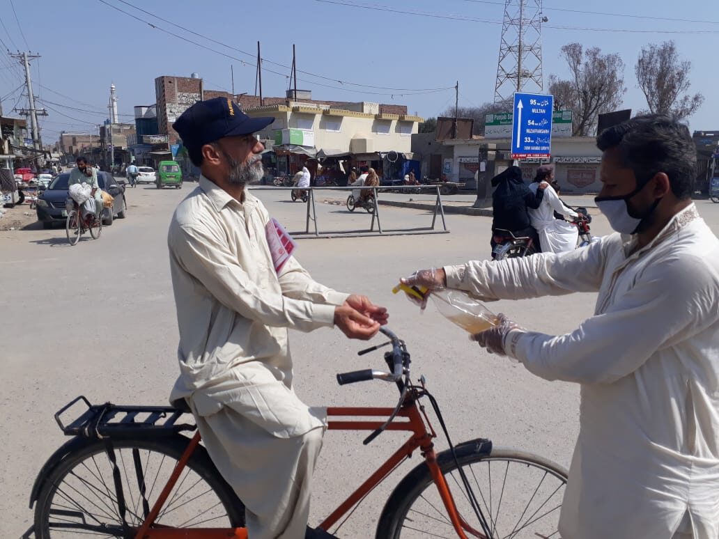 Relief assistance being handed to a community member
