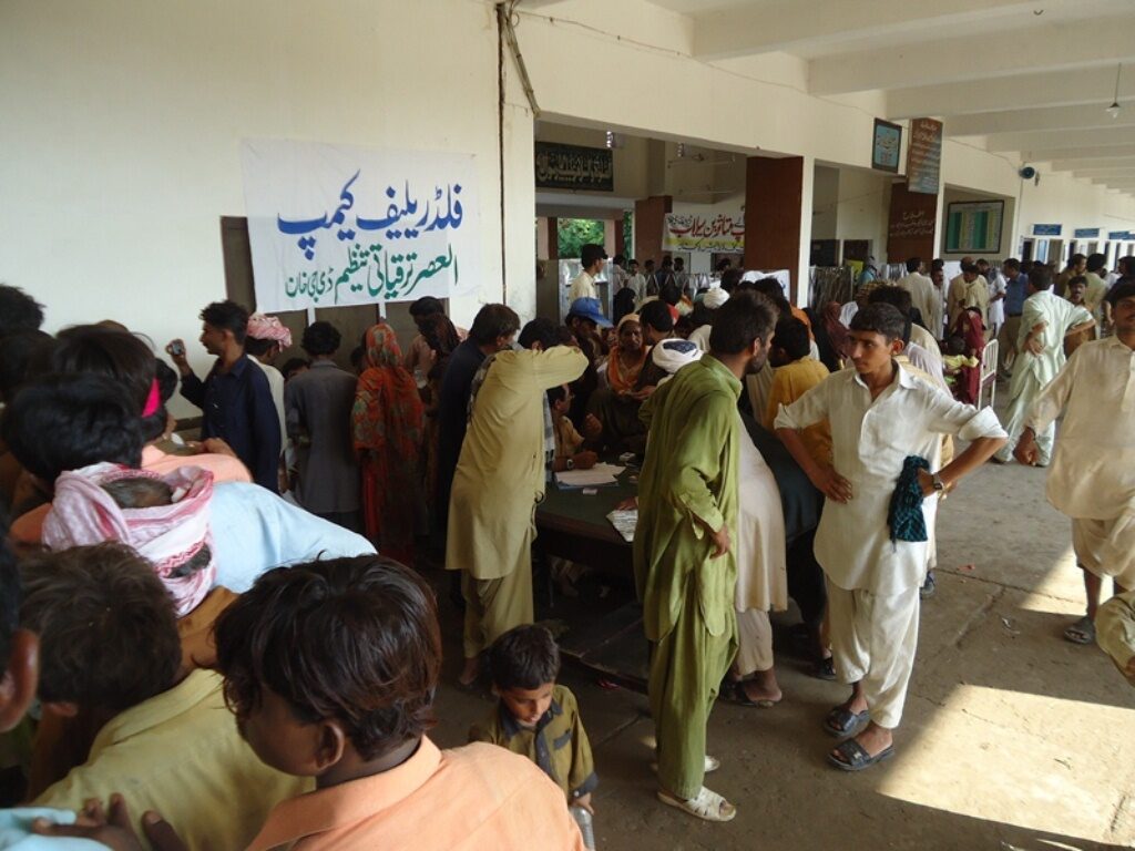Community members gathered at a public-awareness activity