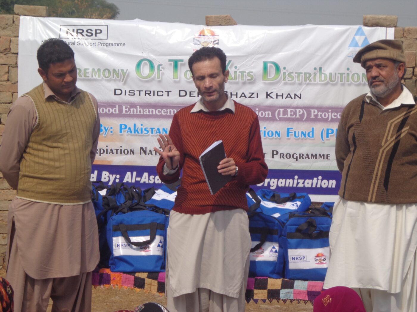 Programme participant receiving a vocational support kit