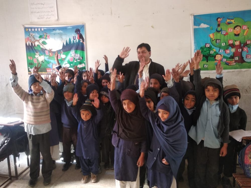 Children participating in a group learning activity
