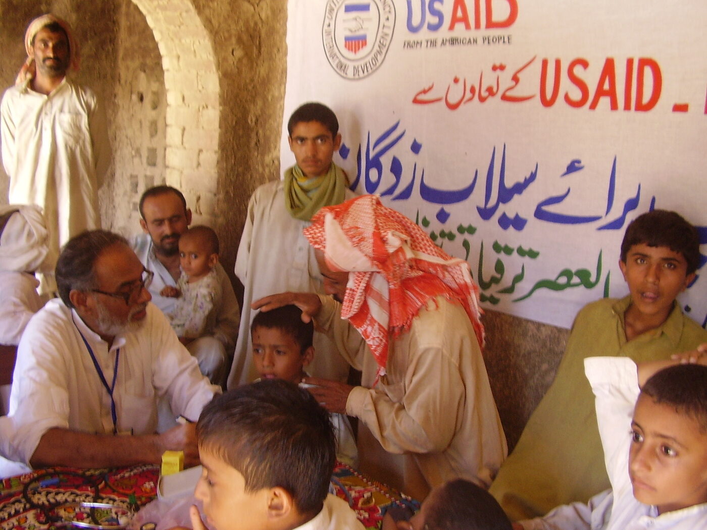 Families attending a community healthcare camp