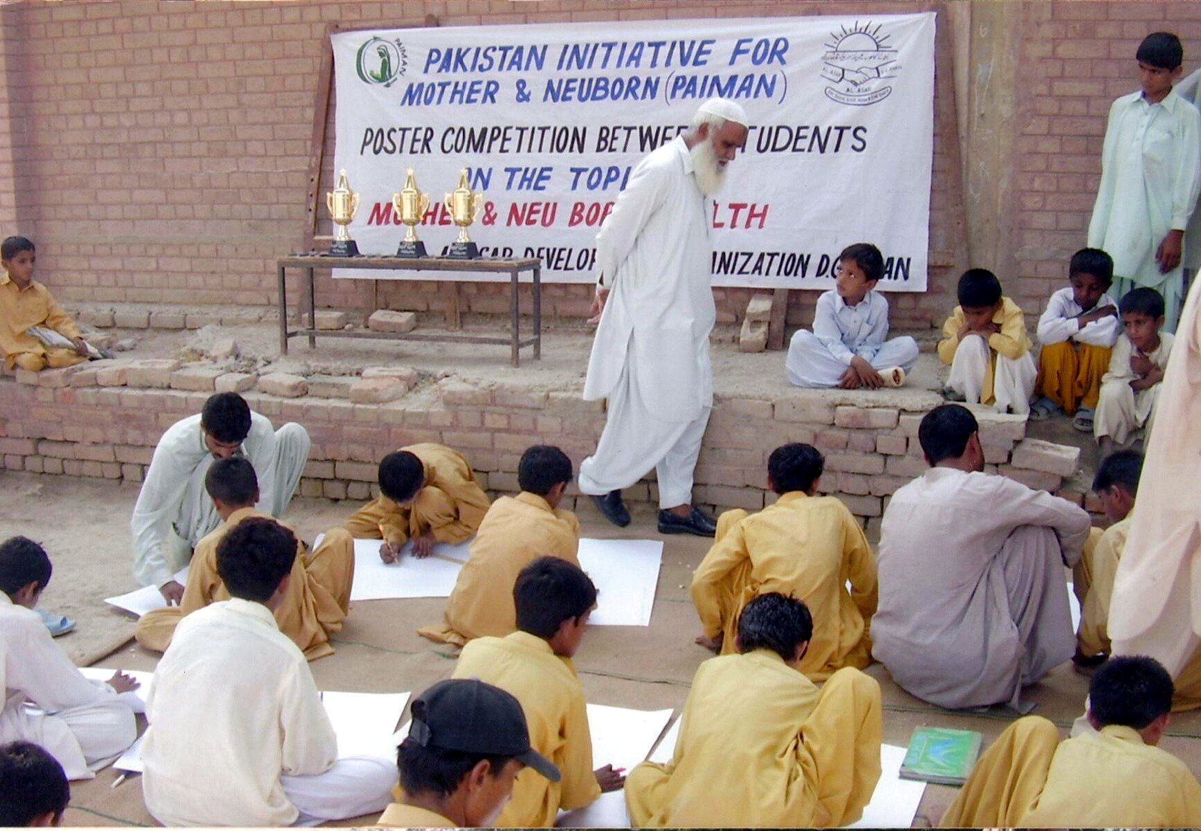 Schoolchildren attending a Paiman mother and newborn health session