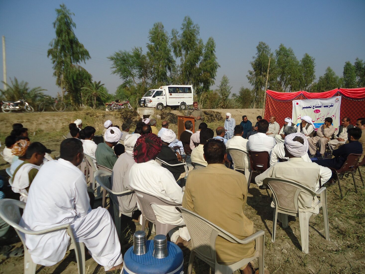 Community members attending the inauguration of rehabilitation work